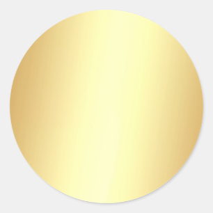 Gold Look Blank Template Add Text Large Glossy Classic Round Sticker