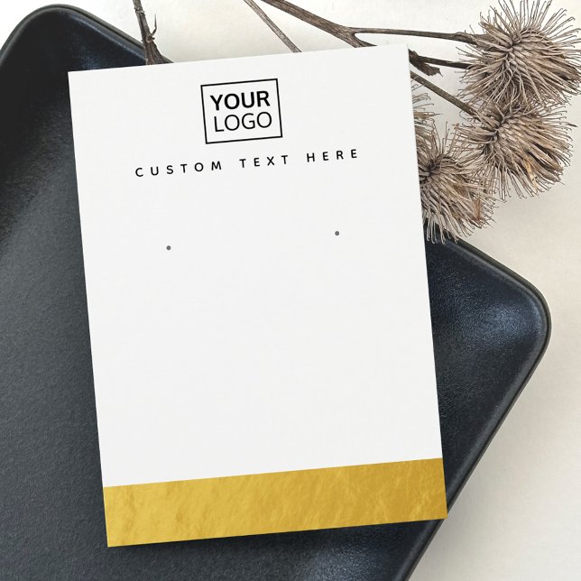 Gold look border custom logo earring display card (Creator Uploaded)