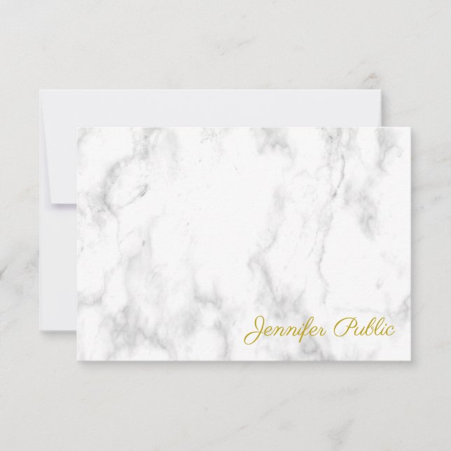 Gold Look Calligraphy Monogram Marble Template (Front)