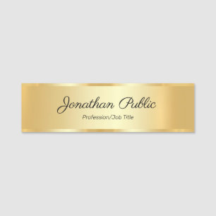 Gold Look Custom Calligraphy Script Template Name Tag