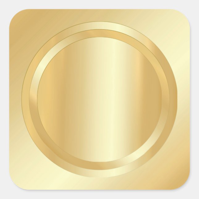 Gold Look Elegant Glamour Template Add Your Text Square Sticker (Front)