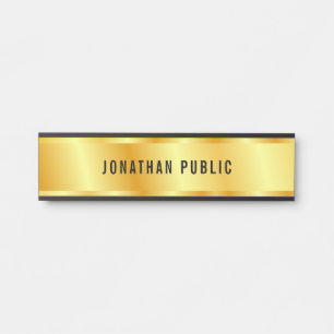 Gold Look Elegant Glamourous Trendy Template Door Sign