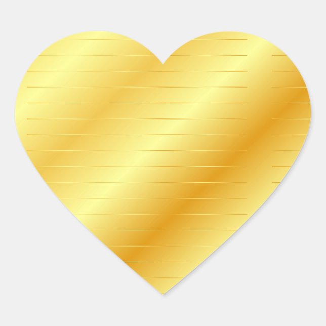Gold Look Elegant Modern Blank Template Golden Heart Sticker (Front)