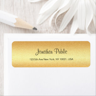 Gold Look Elegant Modern Calligraphy Script Return