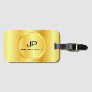 Gold Look Elegant Modern Monogram Template Luggage Tag