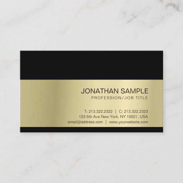 Gold Look Elegant Modern Professional Creative Business Card (Front)