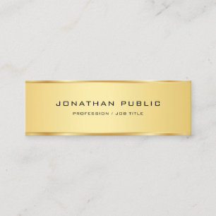 Gold Look Elegant Simple Template Professional Mini Business Card