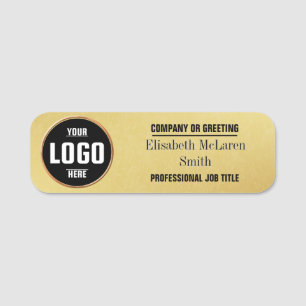 Gold Look Employee Name Tags - Custom Corporate