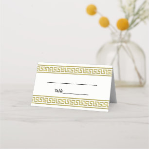Gold Look Greek Key Meander Border #1 Place Card