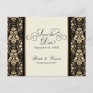 Gold Look, Lace Baroque Art Nouveau Deco 20s Style Invitation Postcard