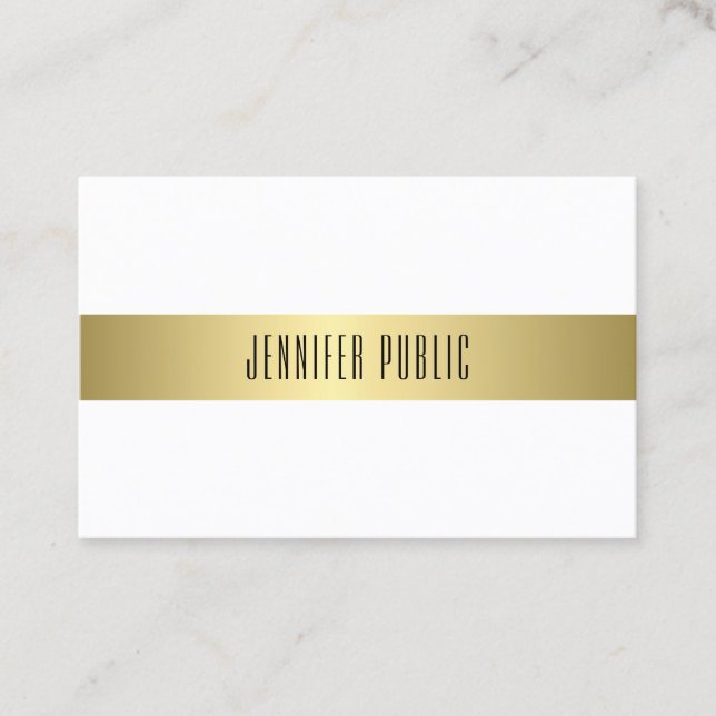 Gold Look Modern Design Fashionable Simple Plain Business Card (Front)