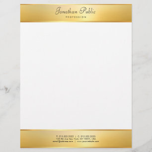 Gold Look Modern Elegant Calligraphy Text Template Custom Letterhead
