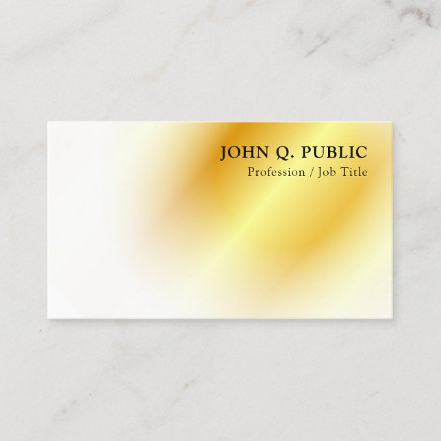 Gold Look Modern Elegant Minimalist Template Business Card (Front)