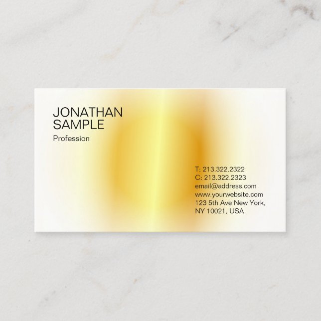 Gold Look Modern Elegant Stylish Simple Design Business Card (Front)