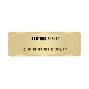 Gold Look Modern Elegant Template Return Address