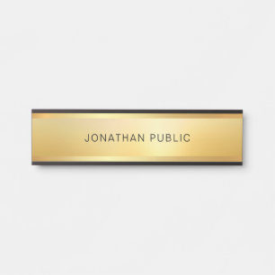 Gold Look Modern Elegant Trendy Template Glamorous Door Sign