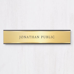 Gold Look Modern Glamour Simple Trendy Template Door Sign