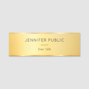 Gold Look Modern Glamourous Staff Employee Elegant Name Tag