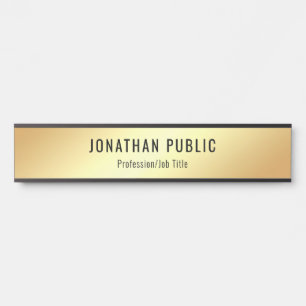Gold Look Modern Glamourous Template Personalised Door Sign