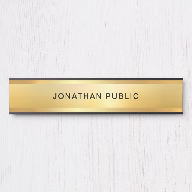 Gold Look Modern Glamourous Template Popular Door Sign (Front)