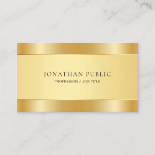 Gold Look Modern Minimalist Elegant Template Business Card