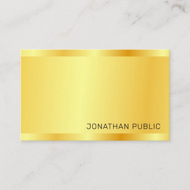 Gold Look Modern Professional Trendy Elegant Business Card (Front)