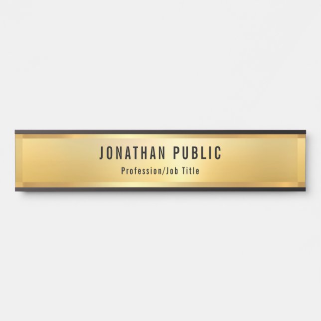 Gold Look Modern Template Glamour Professional Door Sign (Front)
