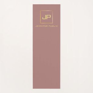 Gold Look Monogram Elegant Sport Fitness Template Yoga Mat