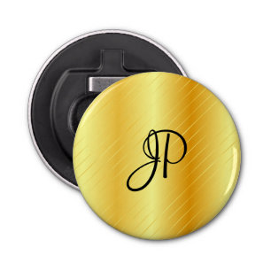 Gold Look Monogram Elegant Template Modern Bottle Opener