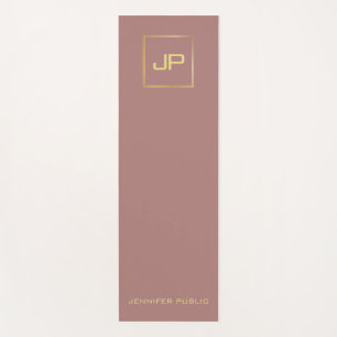 Gold Look Monogram Elegant Template Sport Fitness Yoga Mat