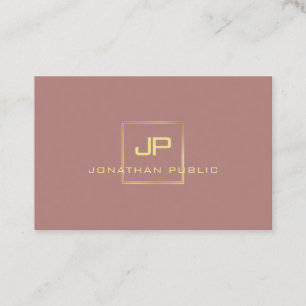 Gold Look Monogram Professional Modern Elegant Business Card