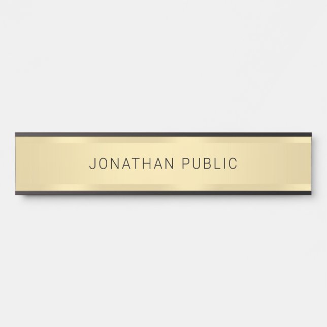 Gold Look Personalised Glamour Modern Template Door Sign (Front)