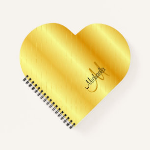 Gold Look Personalised Monogram Elegant Template Notebook