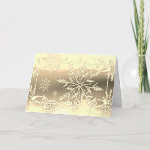 Gold look snowflake frost card