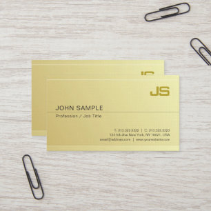 Gold Look Stylish Monogram Minimalist Luxury Business Card