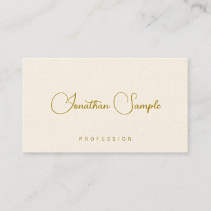 Gold Look Text Modern Typography Template Business Card