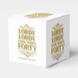 Gold Lordy Lordy Look Who’s 40 Birthday Favour Box