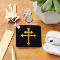 Gold Lorraine Cross on Black / Christian fashion