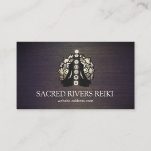 Gold Lotus and Chakras Energy Healer and Yoga Business Card