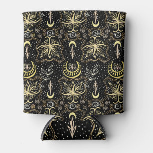 Gold Lotus: Crescent Vintage Elegance. Can Cooler