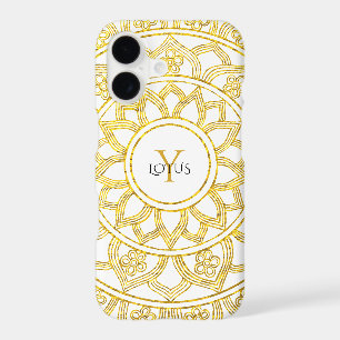Gold Lotus Floral Mandala Monogram
