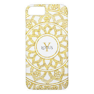 Gold Lotus Floral Mandala Monogram iPhone 8/7 Case
