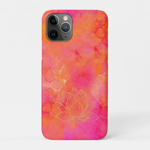 Gold Lotus Flower Illustration Pink Ink Art Case-Mate iPhone Case