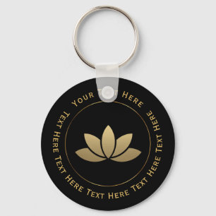 Gold Lotus Flower Key Ring