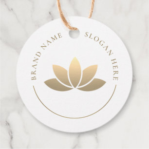 Gold Lotus Flower Logo Favour Tags
