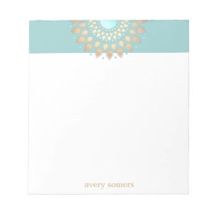Gold Lotus Flower Mandala Notepad