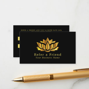 Gold Lotus Flower Referral Card