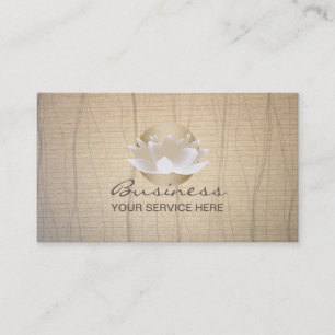 Gold Lotus Flower & Sun Elegant Zen Background Business Card