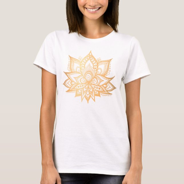 Gold Lotus Flower T-Shirt (Front)