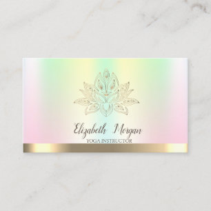 Gold Lotus Iridescent  Yoga Instructor  Business Card